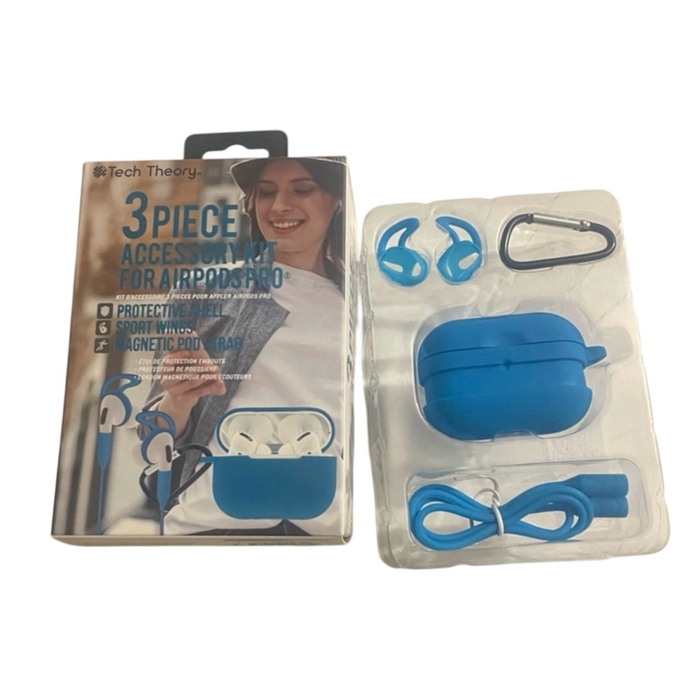 3 Piece Accessory Kit for AirPods Pro Blue Color
